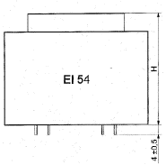 Pin and Transformer Height - EI54 Transformer