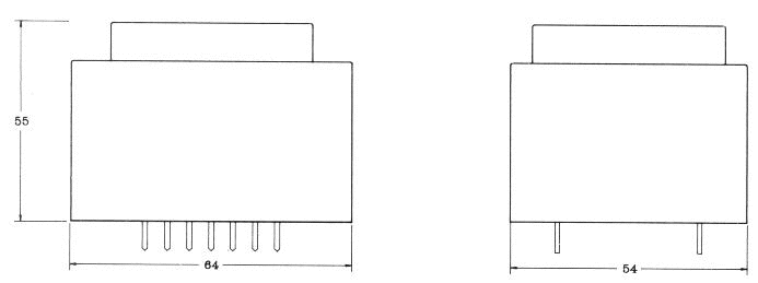 Dimensions - Encapsulated Transformer for PCB Mount - 18-22VA 50/60Hz